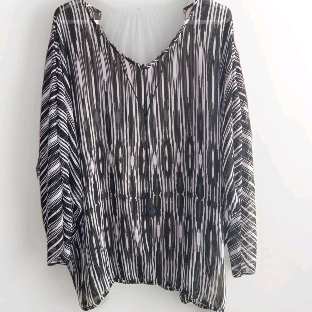 Lane Bryant‎ Sheer Blouse Top Long Sleeve Lk Nw Sz 18/20 Boho